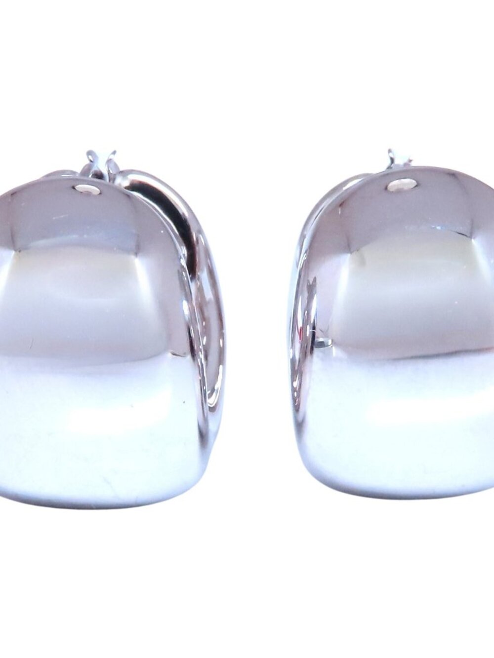 14kt High Shine Wide Hoop Huggie Lever Earrings*